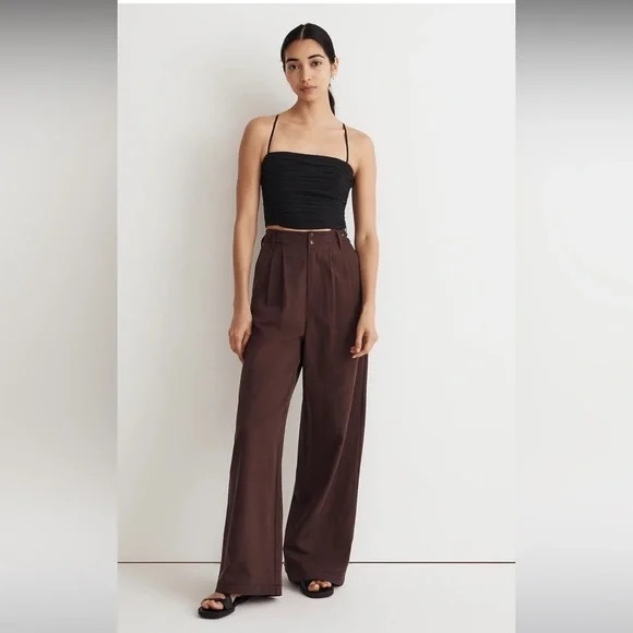 Madewell Pants - Madewell Harlow Wide Leg Pants Chocolate Raisin